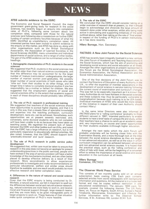 HB 1986 SST Vol15 No3 FACTASS & ESRC reports